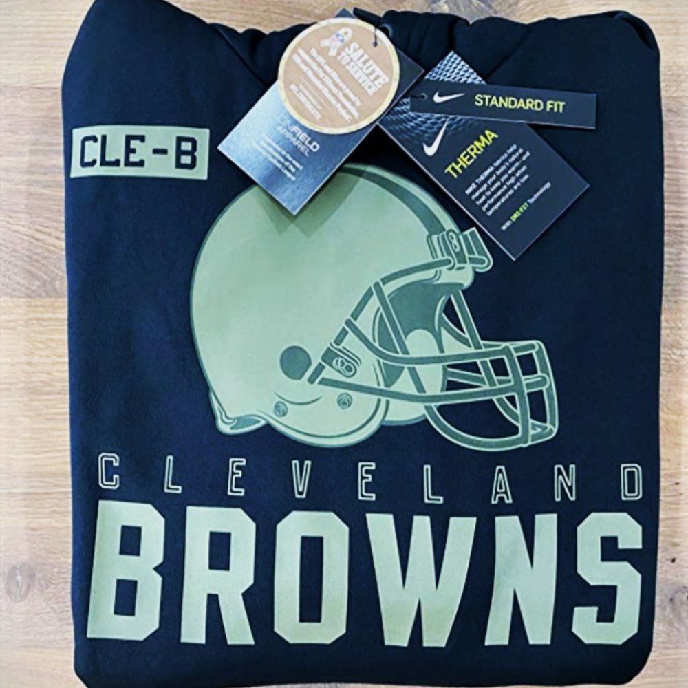RARE Nwt 100% Nike 2020 Cleveland Browns Salute To Service Sideline Hoodie NFL